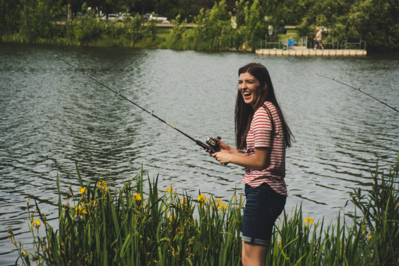 girl fishing